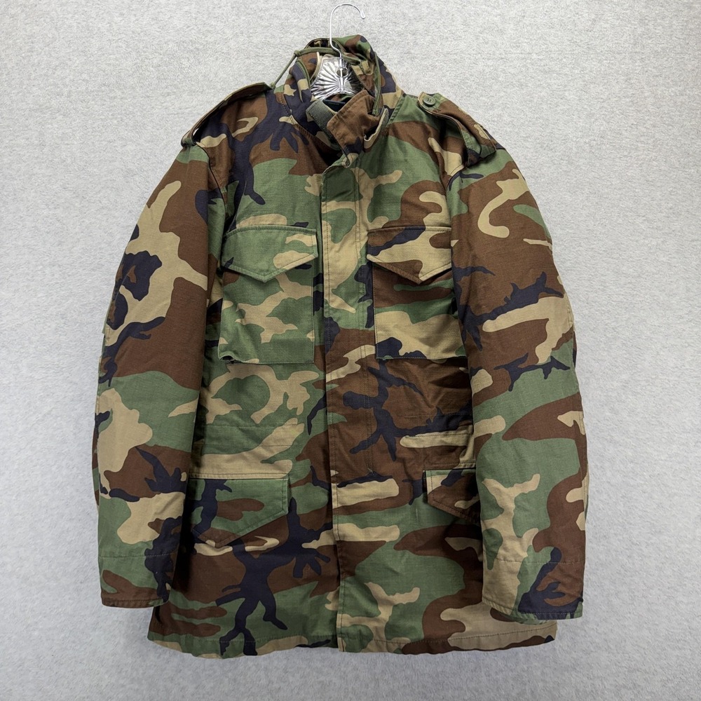 Propper Jacket Mens Medium Regular Woodland Camo M65 Field Coat Hooded Lined